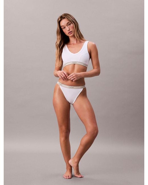 Calvin Klein White Lightly Lined Triangle Bralette