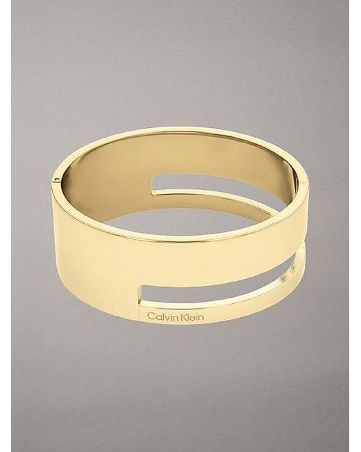 Calvin Klein Gray Minimalistic Hinged Bangle