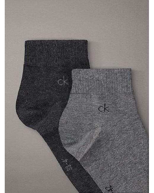 Calvin Klein Gray 3 Pack Soft Cotton Stretch Ankle Socks for men