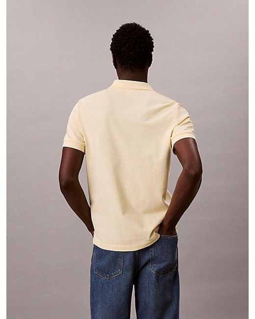Calvin Klein Blue Jeans Cotton Piqué Open Collar Polo Shirt for men