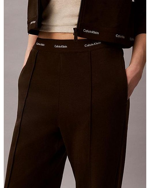 Calvin Klein Brown Jeans Logo Waistband Wide Leg Joggers