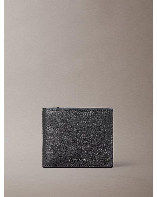 Calvin Klein Gray Leather Rfid Foil Logo Billfold Wallet for men