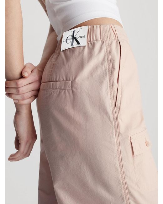 Calvin Klein Pink Cotton Straight Cargo Pants
