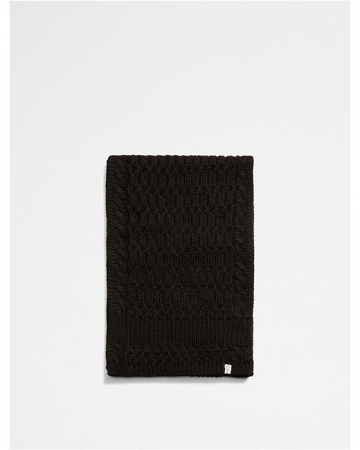 Calvin Klein Black Solid Cable Knit Scarf for men