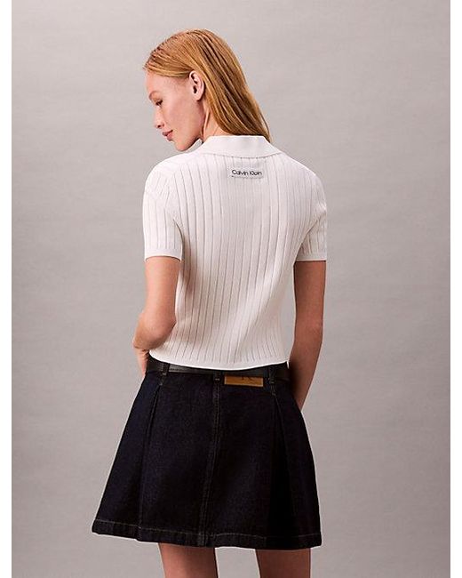 Calvin Klein Geplooide Denim Rok in het Multicolor