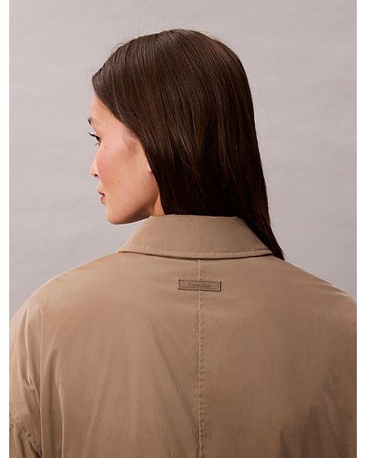Calvin Klein Relaxed Hoogglanzend Bomberjack in het Natural