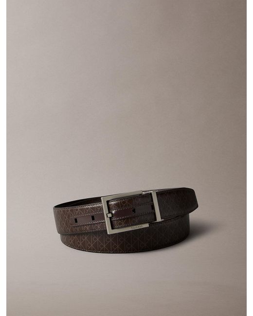 Cintura Con Logo Emblem Double-Face di Calvin Klein in Multicolor da Uomo