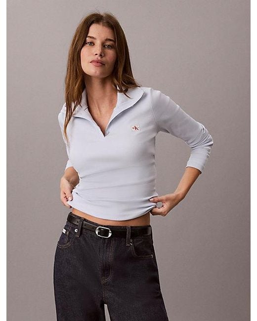 Calvin Klein Multicolor Jeans Woven Monologo Henley Turtleneck Sweatshirt