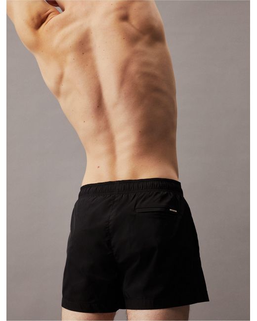 Calvin Klein Black Solid Tonal Swim Shorts for men