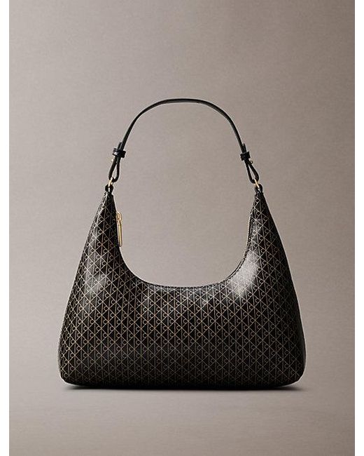 Calvin Klein Gray Schultertasche Mit Durchgehendem Monogramm-Logo