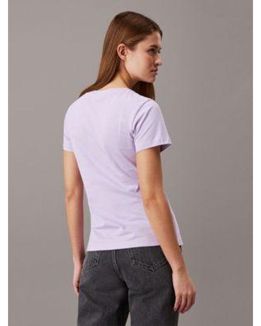 Pack de 2 camisetas slim Calvin Klein de color Purple