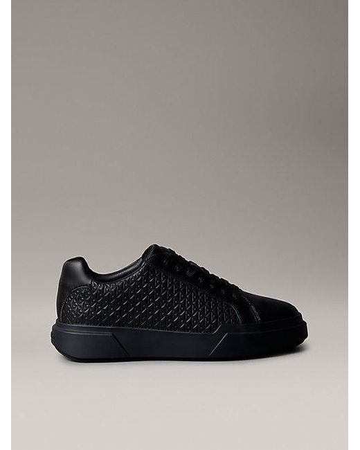 Calvin Klein Black Jeans Durable Traction Chunky Logo Trainers for men