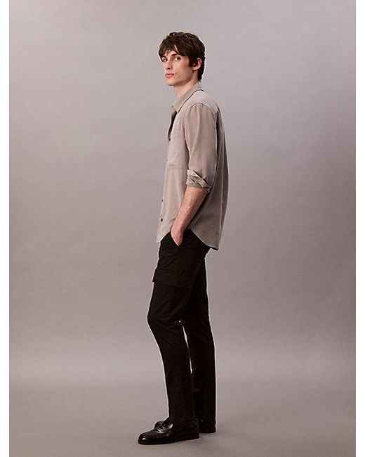 Calvin Klein Slim Stretch Cargobroek in het Black voor heren