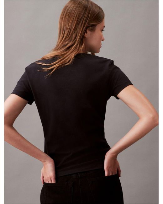 Calvin Klein Black Gradient Logo Slim Fit Crewneck T-shirt