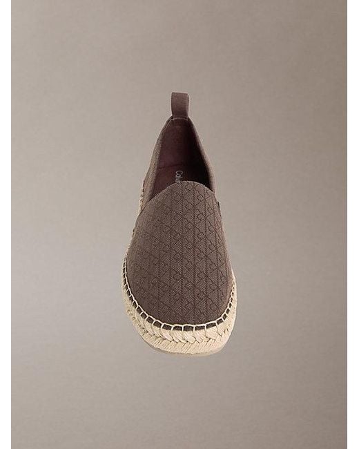 Calvin Klein Brown Tessa Emblem Logo Espadrilles