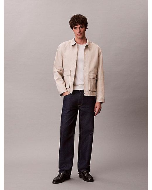 Calvin Klein Gray Jeans Cotton Stretch Utility Relaxed Jacket for men