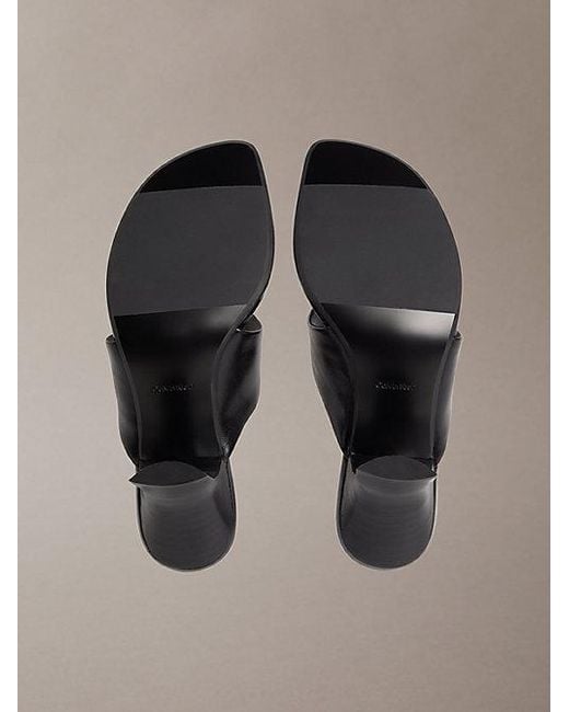 Calvin Klein Multicolor Elisa Leather Kitten Heel Sandals