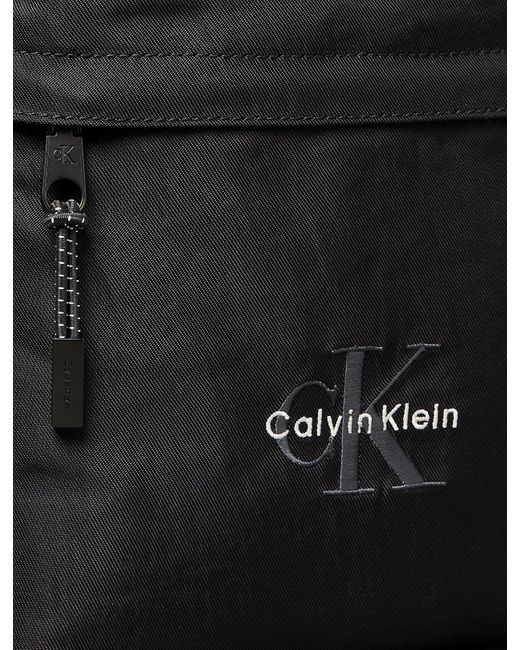 Calvin Klein Gray Nylon Monogram Logo Flatpack for men