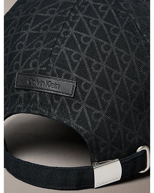 Calvin Klein Black Cotton Twill Adjustable Emblem Logo Cap