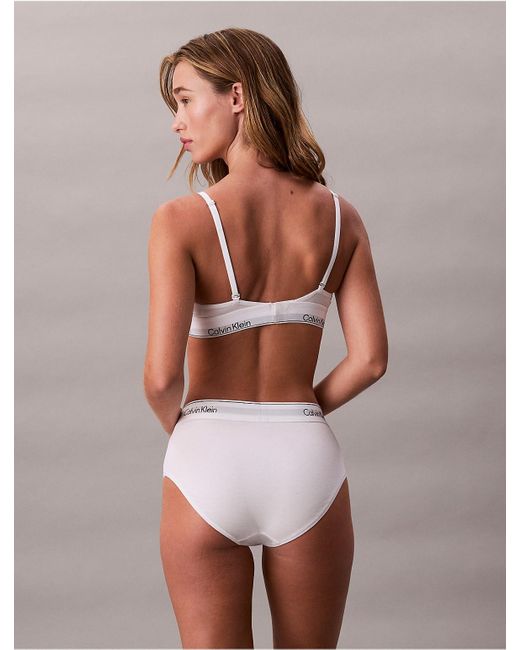 Calvin Klein White Icon Cotton Modal High Waist Bikini
