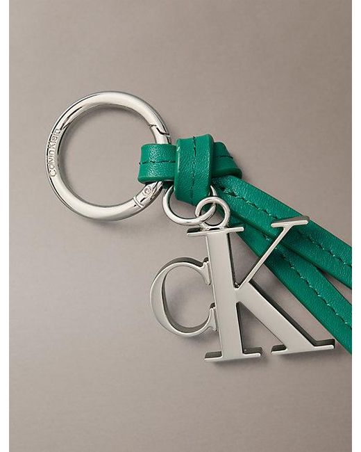 Calvin Klein Natural Leather Signature Logo Tassel Bag Charm