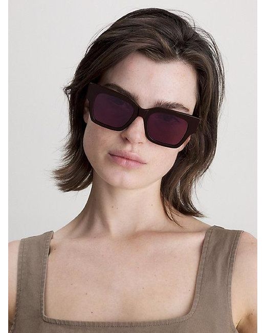 Calvin Klein Purple Jeans Rectangle Sunglasses