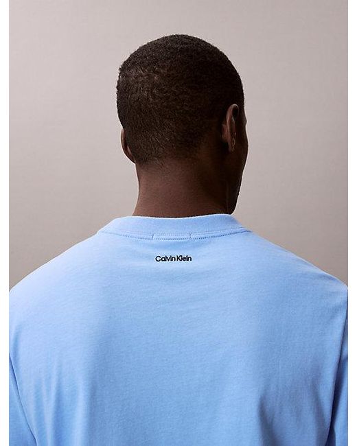 Calvin Klein Blue Jeans Varsity Badge T-Shirt for men