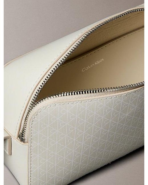 Calvin Klein Natural Allover Emblem Logo Camera Bag