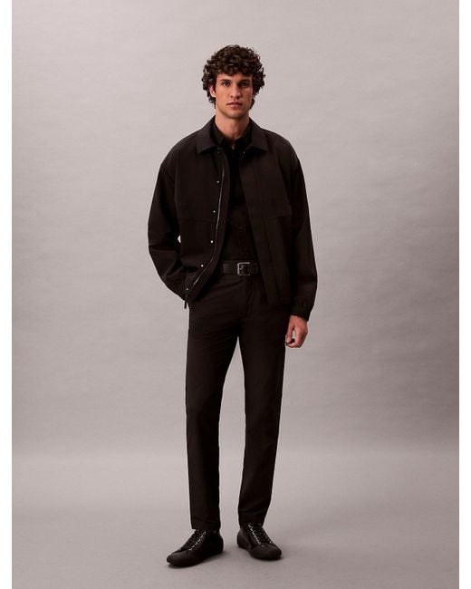 Calvin Klein Black Slim Technical Trousers for men
