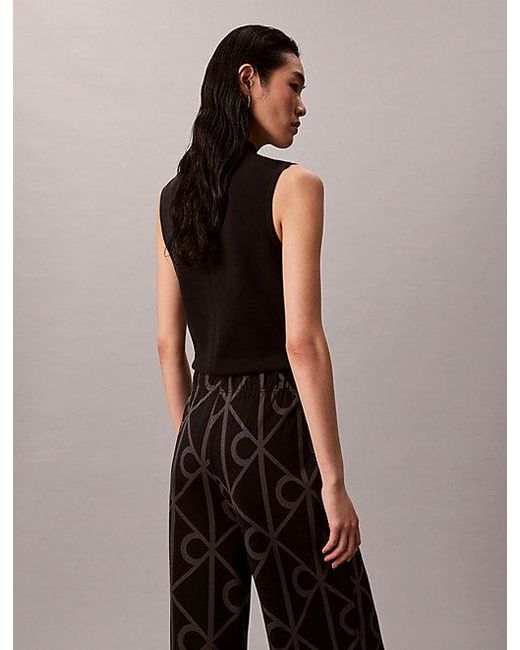 Calvin Klein Blue Jacquard Logo Pull On Trousers