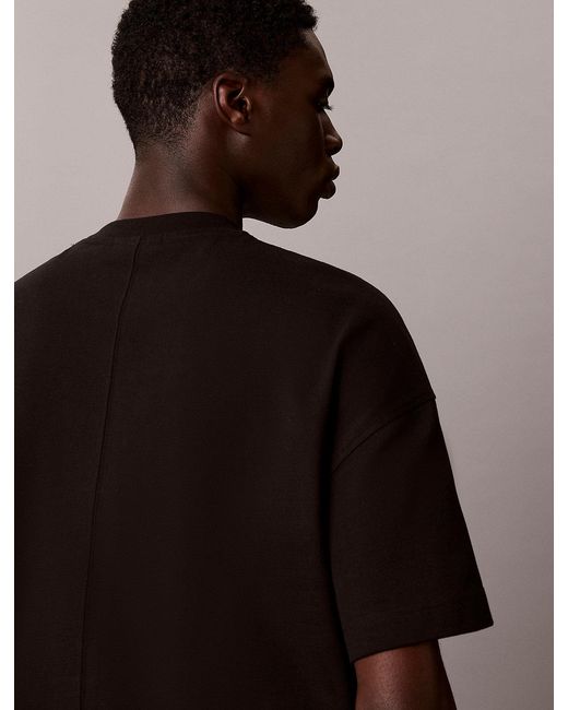 Calvin Klein Black Relaxed Varsity Logo T-Shirt for men
