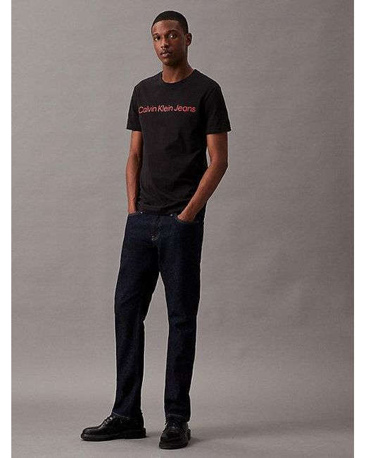 Calvin Klein Blue Jeans Slim Organic Cotton Logo T-Shirt for men