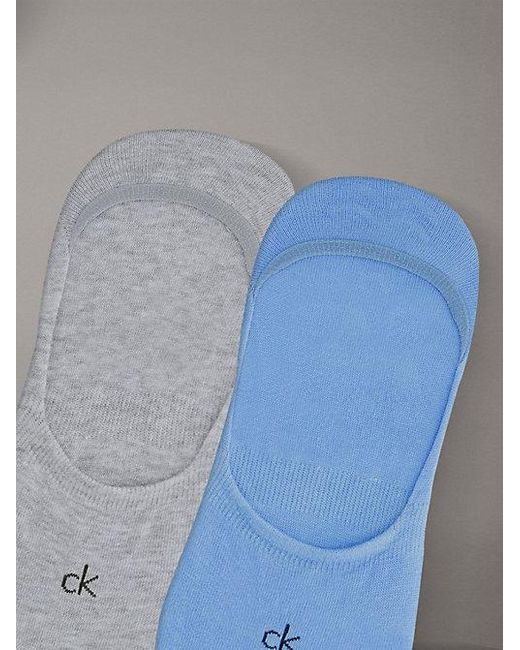 Calvin Klein Blue 3 Pack Soft Cotton Invisible Socks for men