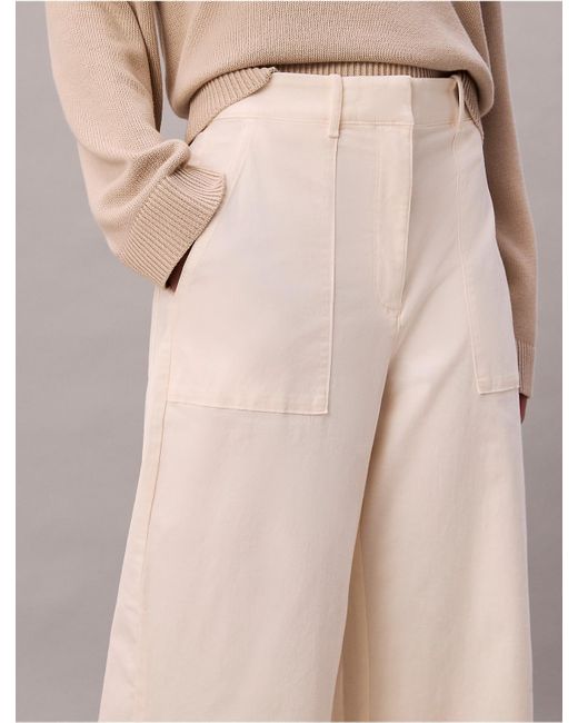 Calvin Klein Natural Calvin Klein Cropped Utility Pants