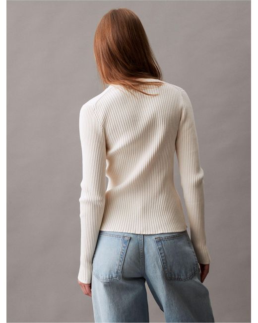 Calvin Klein Multicolor Smooth Cotton Rib Sweater Cardigan