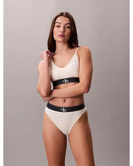 Calvin Klein Multicolor High Waist Bikini Briefs Graphic Monogram Microfibre Stretch