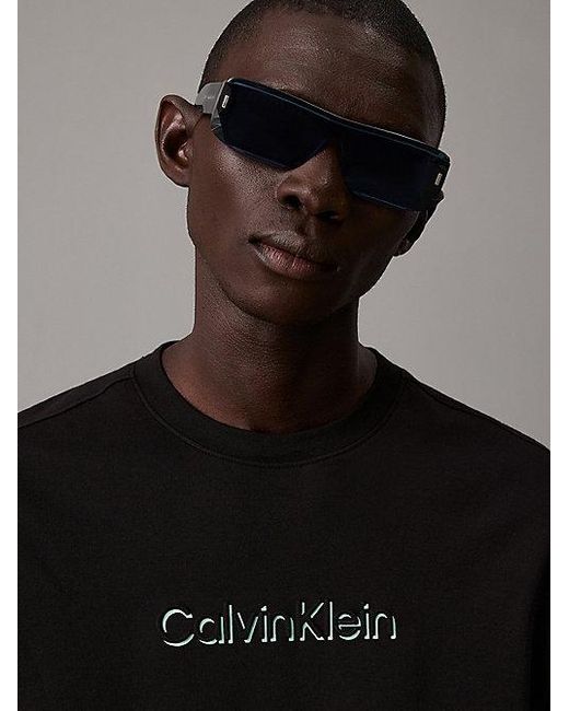 Calvin Klein Blue Modified Rectangle Sunglasses