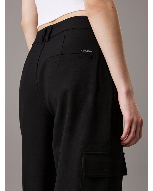 Calvin Klein Black Relaxed Tailored Cargo Trousers