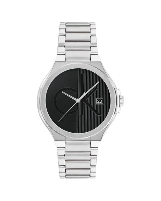 Orologio Con Monogramma E Cinturino di Calvin Klein in Gray da Uomo