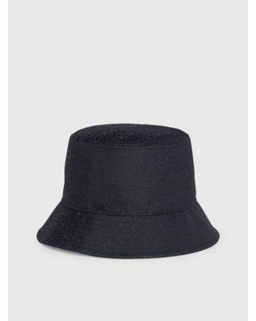 Calvin Klein Bucket Hat Van Jacquard Met Logo in het Blue voor heren