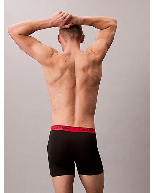 Calvin Klein Blue 3 Pack Boxer Briefs Microfibre Stretch for men