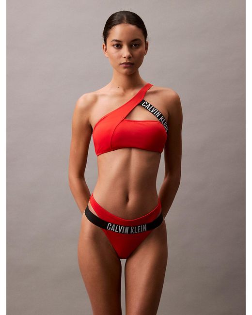 Bas De Bikini String Calvin Klein en coloris Red