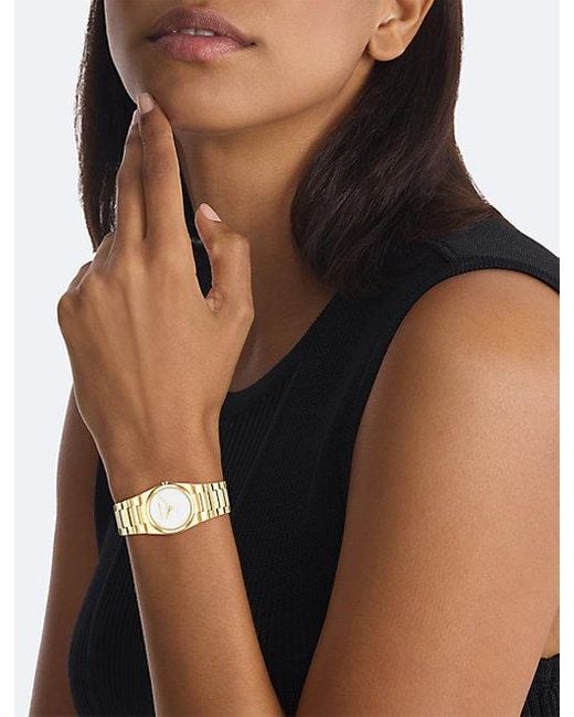 Calvin Klein Metallic Plated Steel Bracelet Watch