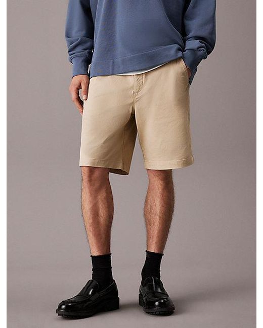 Calvin Klein Blue Jeans Soft Twill Chino Shorts for men