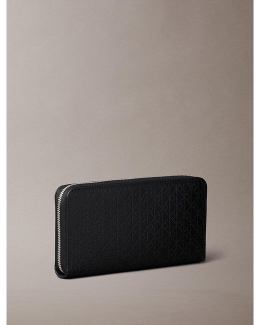 Calvin Klein Gray Large Leather Rfid Zip-Around Wallet