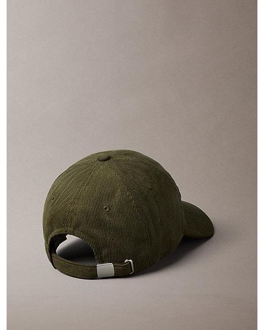 Calvin Klein Green Ckny Logo Corduroy Cap for men