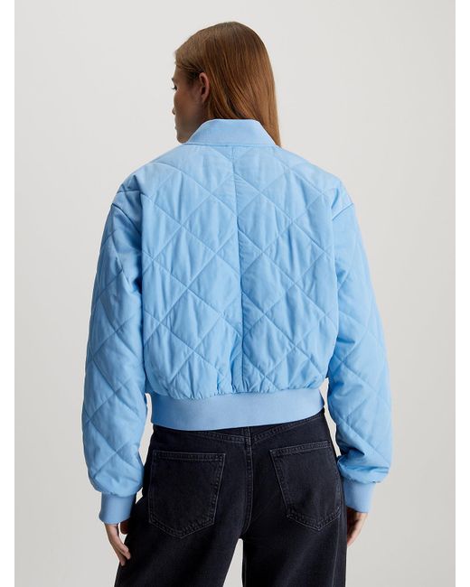 Calvin Klein Blue Relaxed Quilted Bomber Jacket