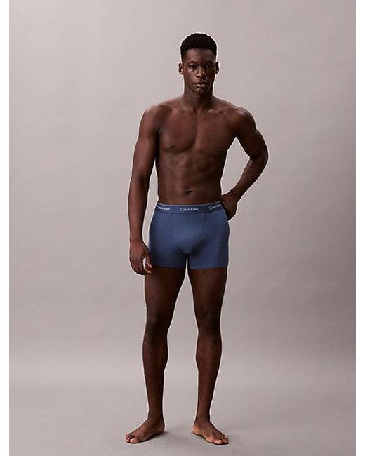Calvin Klein Blue 3 Pack Relaxed Trunks for men