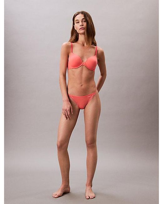 Calvin Klein Pink Bikini Briefs Micro Stretch With Lace