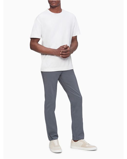 Calvin Klein Gray Move 365 Slim Fit Stretch Cotton 5-pocket Pants for men
